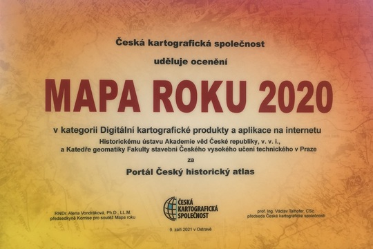 Cena Mapa roku 2020 v kategorii Digitální kartografické produkty a aplikace na internetu